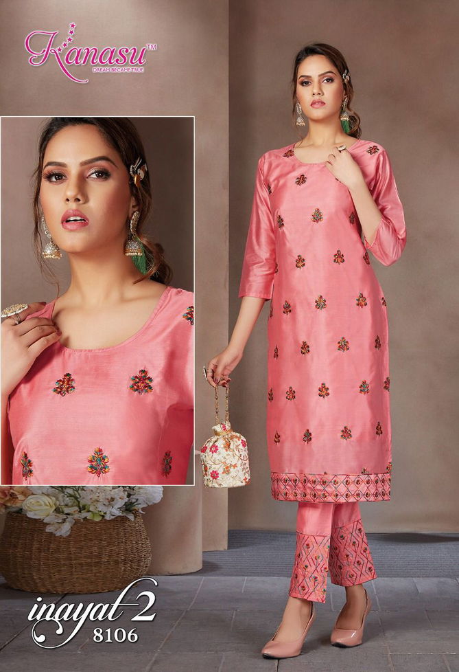 Kanasu Inayat 2 Silk Latest Fancy Wear Kurti With Bottom Latest Collection